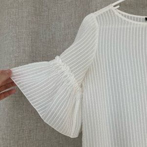 Sheer, White Ann Taylor blouse, Size XS Petite